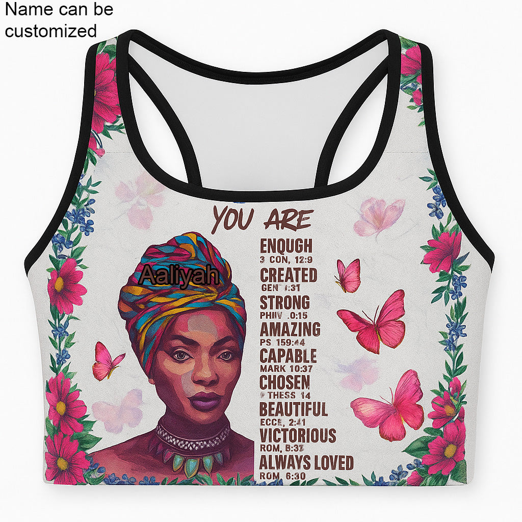 EmpowerHer – You Are Enough Sports Bra - White