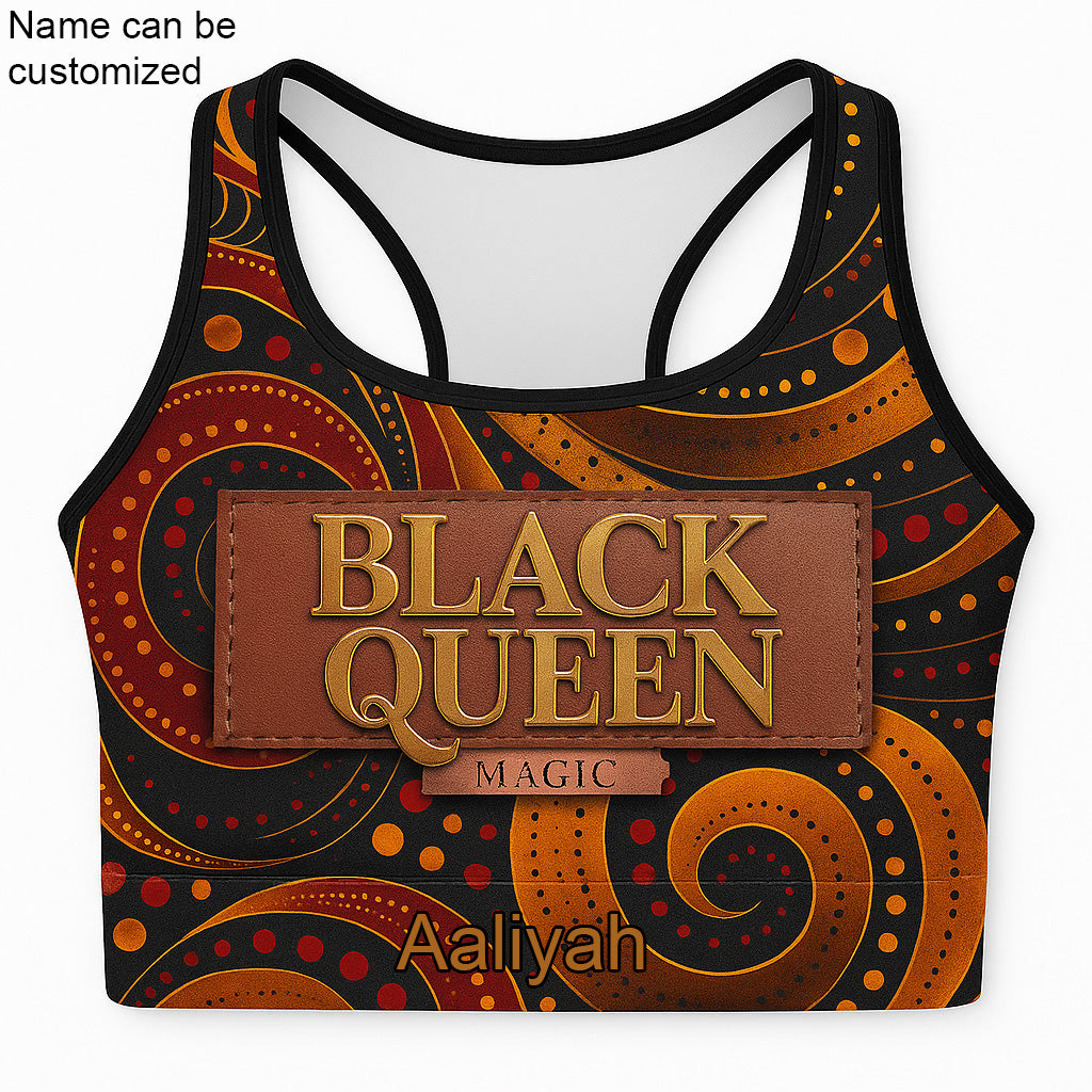EmpowerHer – Black Queen Magic Sports Bra