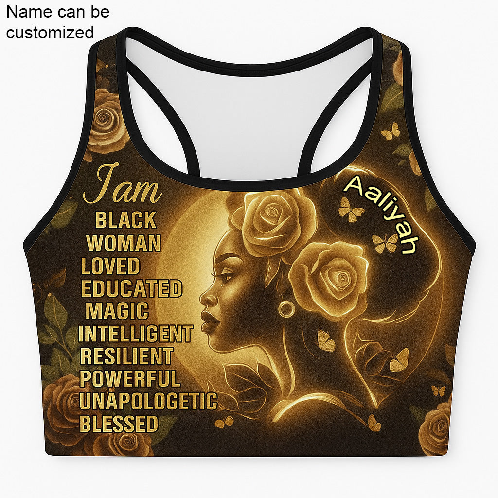 EmpowerHer – Black Woman Magic Sports Bra