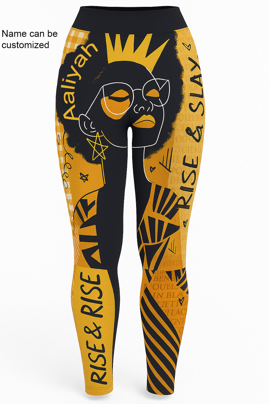 Crowned Power White Gold Leggings