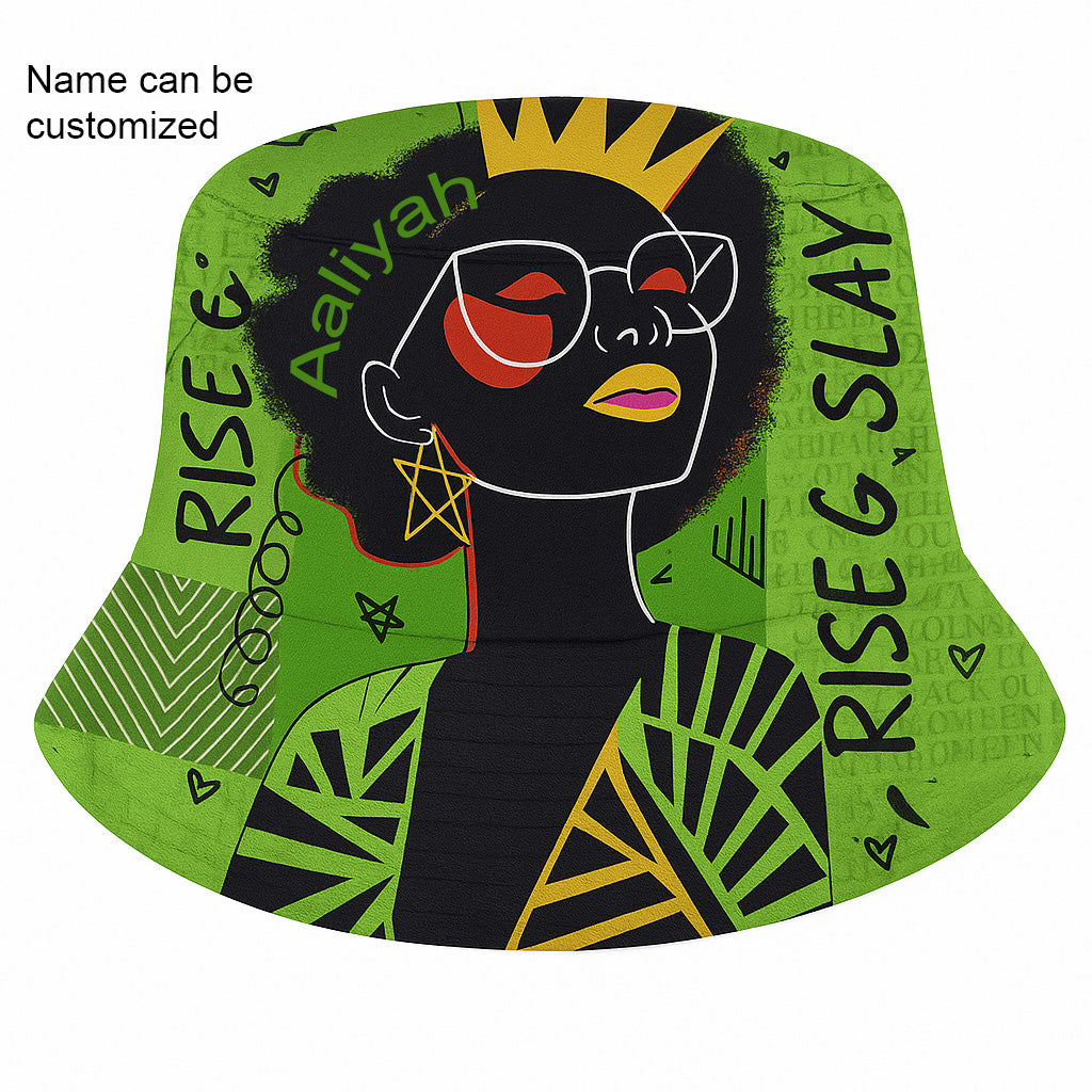 Crowned Power Green Gold Bucket Hat