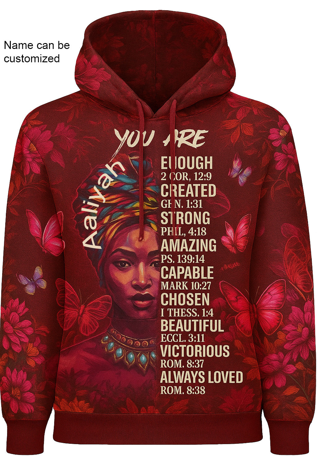 EmpowerHer – You Are Enough Hoodie - Red