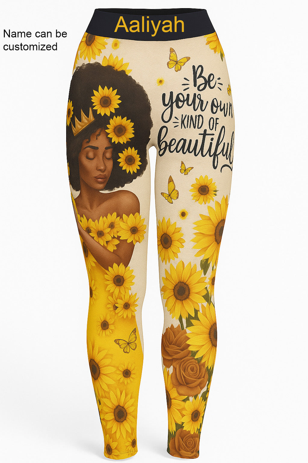 EmpowerHer – Beautiful Sunflower Queen Leggings