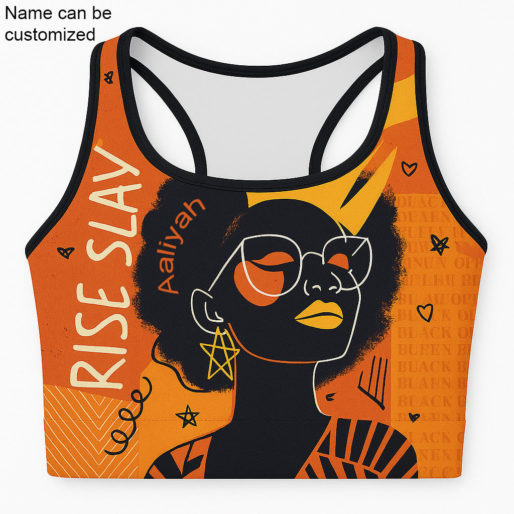 Crowned Power Orange Sports Bra
