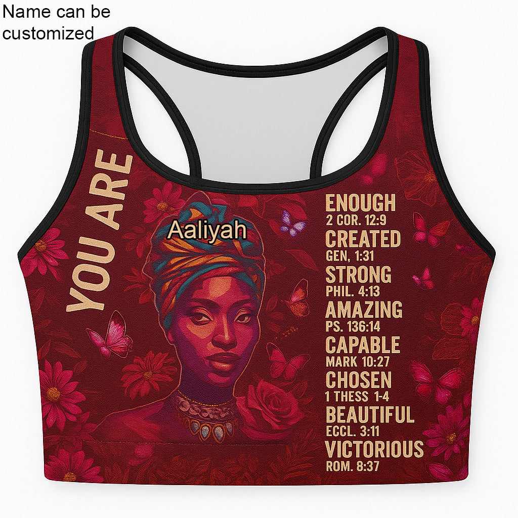 EmpowerHer – You Are Enough Sports Bra - Red